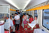 Inside the dining coach