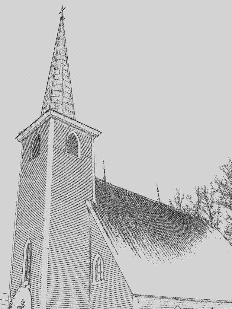 Église St-Augustin de Cantorbery- Austin. Québec- CANADA /   7 février 2009- Mine de plomb  /  Lead artwork