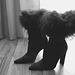Elsa's friend fur high-heeled boots .  January 2009.  B & W