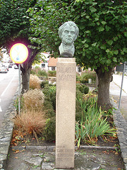 La tête de Carl !  Carl Adolph Agardh head statue- Båstad.  Suède - Sweden.   21-10-2008 Carl Adolph Agardh