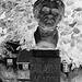 La tête de Carl !  Carl Adolph Agardh head statue- Båstad.  Suède - Sweden.   21-10-2008 -  Négatif en N & B