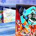 Pont et graffitis " Mario Bros " bridge graffitis  /  Ängelholm - Sweden / Suède - 23 octobre 2008- Effet de négatif et couleurs ravivées