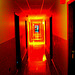 Corridor de l'hôtellerie au troisième étage -  Rooms guest third floor corridor -  Abbaye de St-Benoit-du-lac  /  07-02-2009-  Couleurs très ravivées