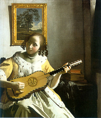 Mujer tocando la guitarra, par Jan Vermeer