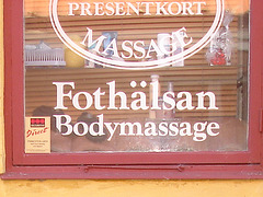 Massage suédois / Fothälsan bodymassage sign -  Laholm / Suède - Sweden.  25 octobre 2008
