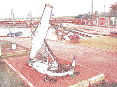 L'ancre de la chance -  Chance anchor -  Port de Båstad /  Suède - Sweden.    21-10-2008 -   Contours de couleurs