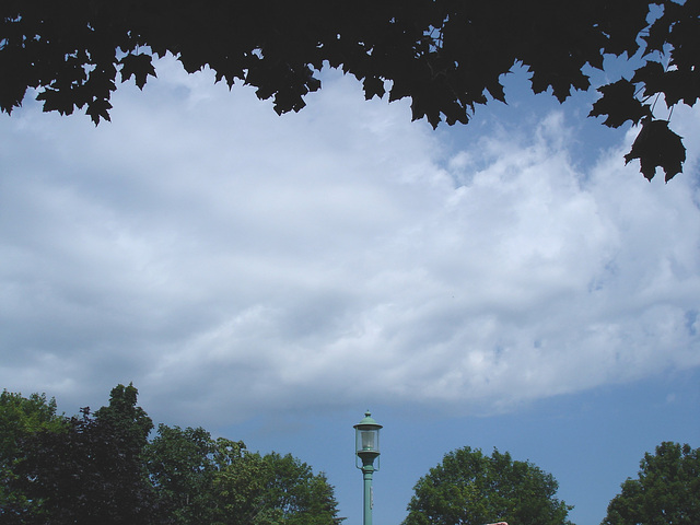 Lampadaire avec ciel et arbres / Street lamp with sky and trees. Hometown / Dans ma ville. 15 juillet 2009 Lampadaire avec ciel et arbres / Street lamp with sky and trees. Hometown / Dans ma ville. 15 juillet 2009