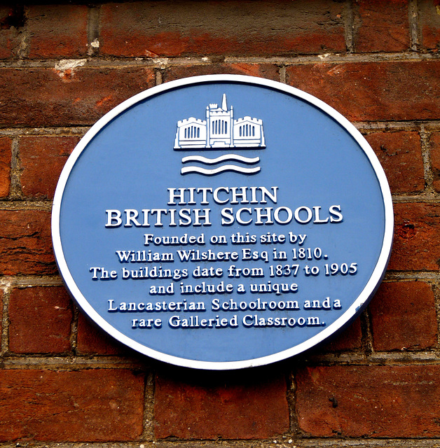 Hitchin British Schools Blue Plaque