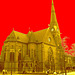 Église de Helsingborg, Suède . 22 octobre 2008 -  Sépia et ciel rouge vif