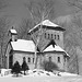 Tour St-Benoit de l'abbaye du même nom / Région des cantons de l'est au Québec - Février 2009 - B & W