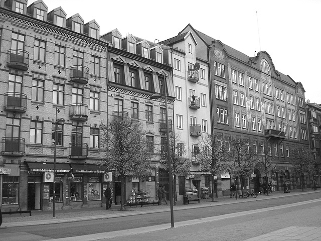 Façade typique de l'architecture Viking / Allfrûkt Swedish architectural façade - Noir et blanc / Black in white