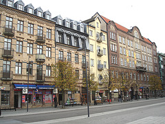 Façade typique de l'architecture Viking /  Allfrûkt Swedish architectural façade - Helsingborg / Sweden- Suède.  22 octobre 2008