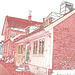 Maison / House No-14  - Båstad  / Suède - Sweden.  21-10-2008 -  Contours de couleurs ravivées