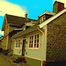 Maison / House No-14  - Båstad  / Suède - Sweden.  21-10-2008 -  Sepia postérisé avec bleu ajouté
