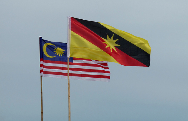 Flags of Sarawak and Malaysia