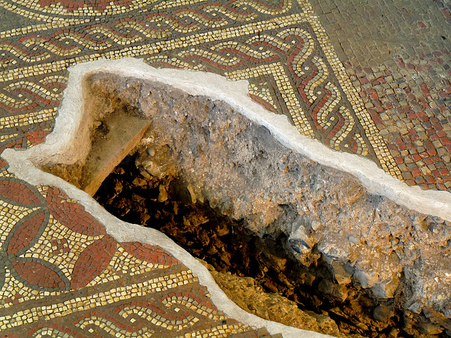Roman Mosaic and Flue from the Hypocaust