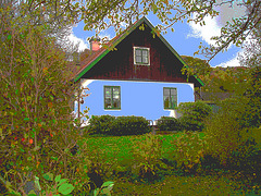 Maison suédoise dans un coin paisible -  Black & White swedish house - Båstad  / Sweden - Suède.   21-10-08 - Postérisée