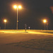 Lampadaires en folie !  Twilight zone street lamps.   Båstad  /  Suède - Sweden -  Lightened version /  Version éclaircie