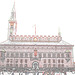 12h23 on the Copenhagen downtown big clock - 20-10-2008- Dark outlines / Contours de couleur