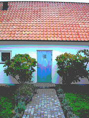 La maison à la porte bleue - Blue door house -  Båstad /  Suède - Sweden.  21-10-08  Postérisée