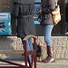 Belle rouquine au guichet automatique bleu / Sweet redhead Lady at the blue ATM  -  Ängelholm /  Sweden - Suède.  23 octobre 2008  - Anonymement vôtre - Anonymously yours