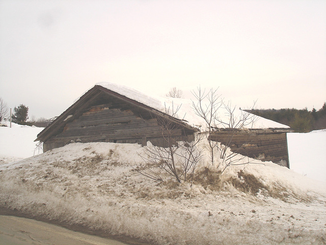 Cabane ensevelie de neige - Snow-covered shack.  Austin. Qc. CANADA  / 7-02-09