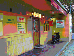 Frikko kebab bar  /  Helsingborg - Suède / Sweden.  22 octobre 2008 - Art postérisé