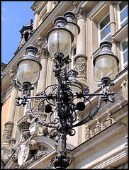 Streetlamps in front of Strafjustizgebäude des Amts- und Landgerichts Hamburg