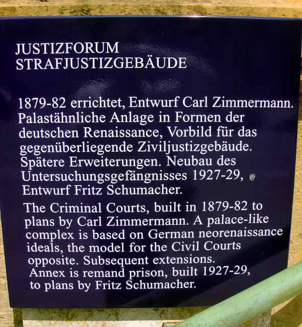 Information about Criminal justice building of Hamburg