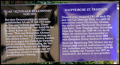 Sign about St. Trinitatis - Church (Hamburg Altona, Germany) and "Altona Bloody Sunday"