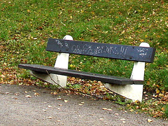 Le banc à graffitis - The graffitis bench  /  Ängelholm - Suède / Sweden - 23 octobre 2008