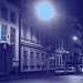 Luminosité mitigée dans une rue de Helsingor  /  Helsingor's spotlights by the night -   Danemark / Denmark.  24-10-08- Blue sun /  Soleil bleu
