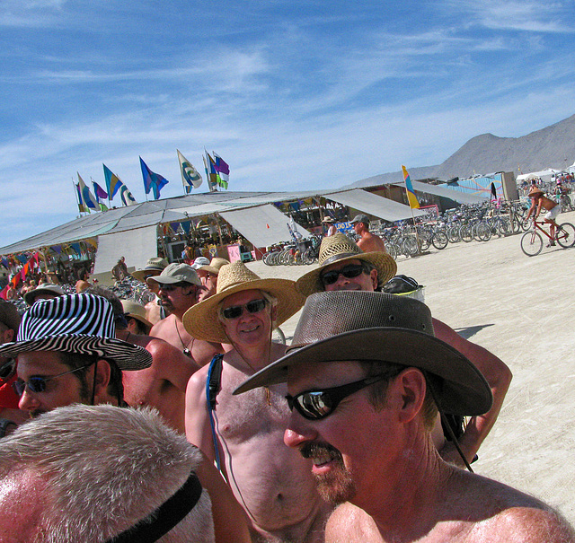 World Naked Bike Ride at Burning Man - Near Center Cafe (0999)