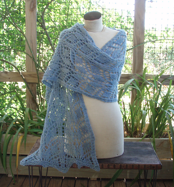 blue alpaca shawl for Kay