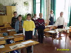Pupils in an Ukrainian primary school