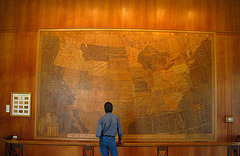 USA Map in Mammoth Hot Springs Hotel (4269)
