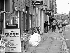 La perspective Louise /  Louise store area -  Copenhague, Danemark.  Octobre 2008  -  N & B