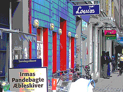 La perspective Louise /  Louise store area -  Copenhague, Danemark.  Octobre 2008 - Postérisation