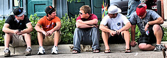 Guys Chatting on a Curb