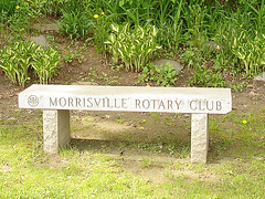 Morrisville Rotary club bench close-up