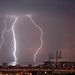 Lisboa, thunderstorm over the Bridge Vasco da Gama (2)