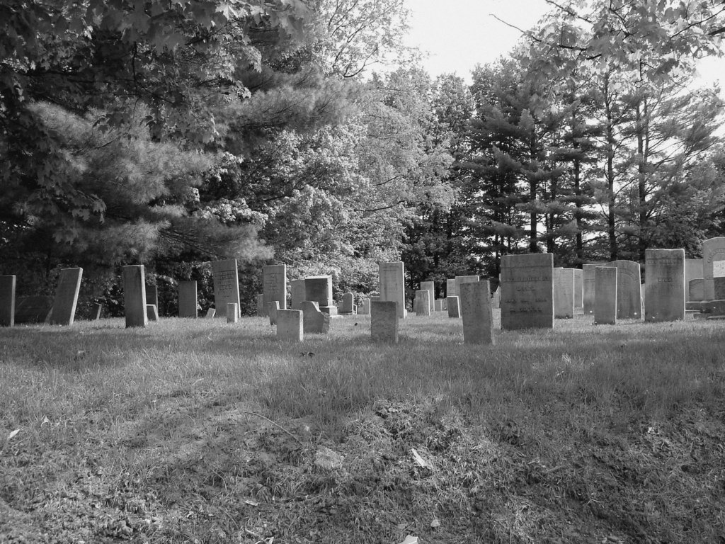 Cimetière de Johnson  /  Johnson's cemetery -   Vermont .  USA /  États-Unis.  23 mai 2009  - N & B