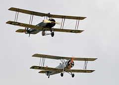 Avro Tutor and Avro 504K Biplane in formation