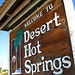 Welcome to Desert Hot Springs sign - Palm Drive & Camino Aventura (4443)