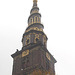 Horloge et clocher / Clock and church tower.  Copenhagen / Copenhague.  26 octobre 2008