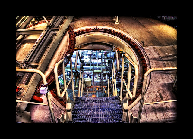 into the belly of the reactor......
