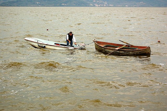 fiŝistoj kaj siaj boatoj - Fischer mit seinen Booten