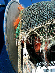 Schleppnetz  eines bretonischen Fischerbootes