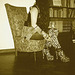 Lady Roxy - The sexy librarian /  La bibliothécaire sexy.   Avec / with permission - Sepia