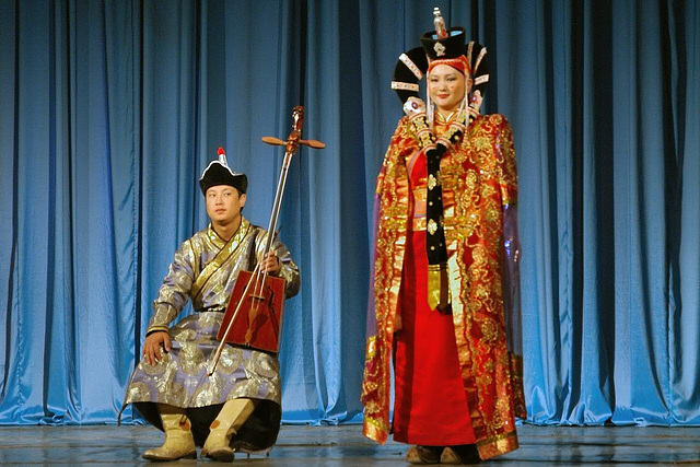 Mongolian Morin Khuur player and a vocalist